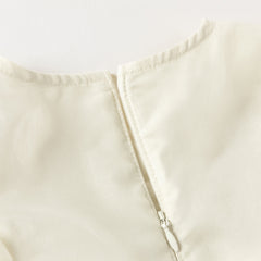 Dave&Bella Toddler Girls Cute Beige Long sleeve Adorable A-line Mesh Dress