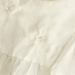 Dave&Bella Toddler Girls Cute Beige Long sleeve Adorable A-line Mesh Dress