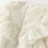 Dave&Bella Toddler Girls Cute Beige Long sleeve Adorable A-line Mesh Dress