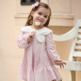 Dave&Bella Toddler Girls Adorable Candy Pink Cotton Long Sleeve A-line Princess Dress