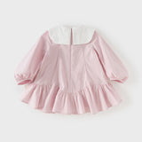 Dave&Bella Toddler Girls Adorable Candy Pink Cotton Long Sleeve A-line Princess Dress