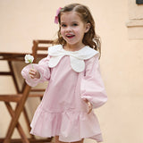 Dave&Bella Toddler Girls Adorable Candy Pink Cotton Long Sleeve A-line Princess Dress