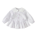 Dave&Bella Toddler Girls Purple Long Sleeve Lightweight Cotton Dress-style Sweatshirts