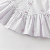 Dave&Bella Toddler Girls Purple Long Sleeve Lightweight Cotton Dress-style Sweatshirts