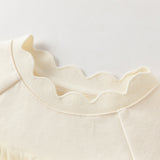 Dave&Bella Toddler Girls Cute Cream Yellow Long Sleeve Cape-style Mesh Sweatshirts