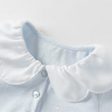 Dave&Bella Toddler Girls Sky Blue Long Sleeve Soft Cotton T-shirt Tops