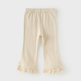Dave&Bella Toddler Girls Apricot/Light Grey Slim Lightweight Pants