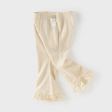 Dave&Bella Toddler Girls Apricot/Light Grey Slim Lightweight Pants