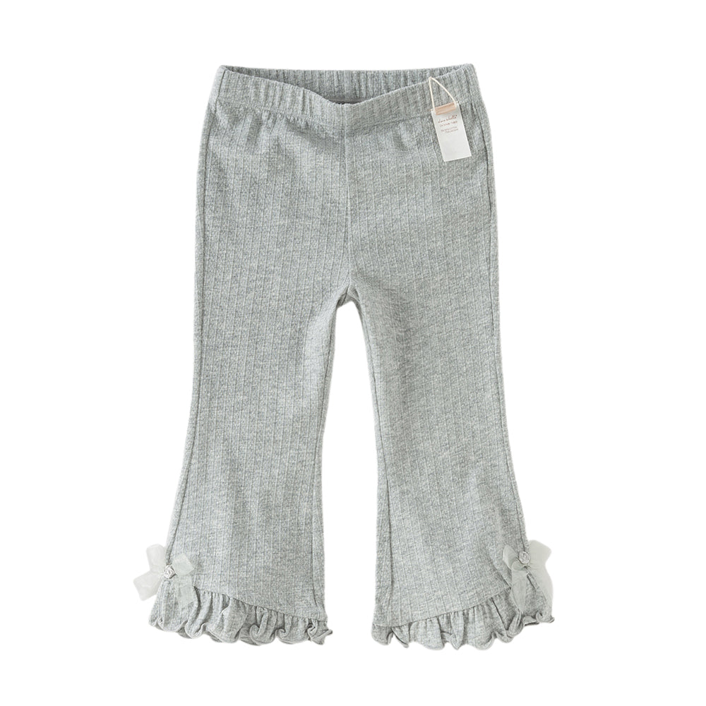 Dave&Bella Toddler Girls Apricot/Light Grey Slim Lightweight Pants