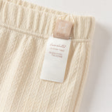 Dave&Bella Toddler Girls Apricot/Light Grey Slim Lightweight Pants