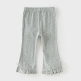 Dave&Bella Toddler Girls Apricot/Light Grey Slim Lightweight Pants