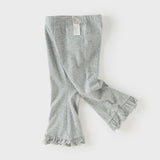 Dave&Bella Toddler Girls Apricot/Light Grey Slim Lightweight Pants