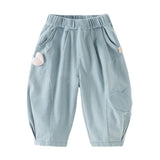 Dave&Bella Toddler Girls Fashion Denim Blue Lightweight Wide Jeans
