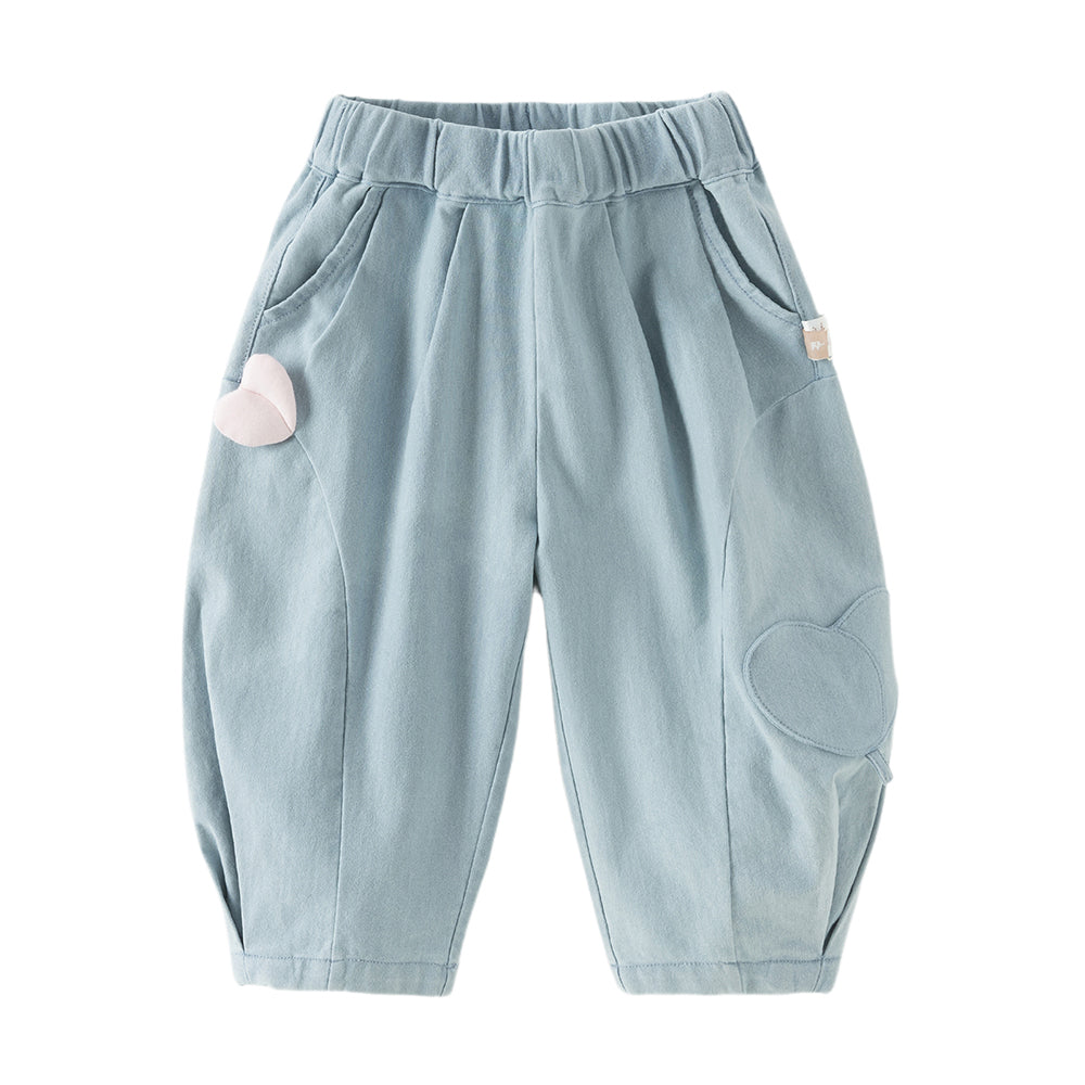 Dave&Bella Toddler Girls Fashion Denim Blue Lightweight Wide Jeans