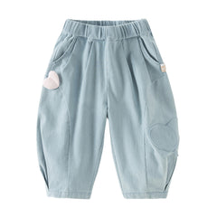 Dave&Bella Toddler Girls Fashion Denim Blue Lightweight Wide Jeans