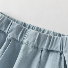 Dave&Bella Toddler Girls Fashion Denim Blue Lightweight Wide Jeans