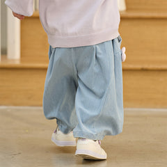 Dave&Bella Toddler Girls Fashion Denim Blue Lightweight Wide Jeans