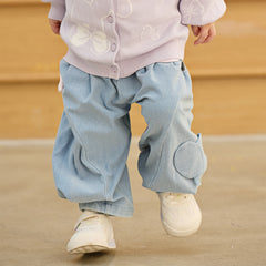 Dave&Bella Toddler Girls Fashion Denim Blue Lightweight Wide Jeans