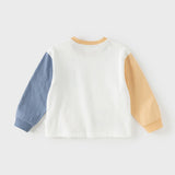 Dave&Bella Toddler Boys Beige Comfortable Cotton T-shirt Tops