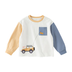 Dave&Bella Toddler Boys Beige Comfortable Cotton T-shirt Tops