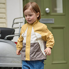 Dave&Bella Toddler Boys Sunset Yellow Turtle Outdoor Waterproof Lightweight Jackets