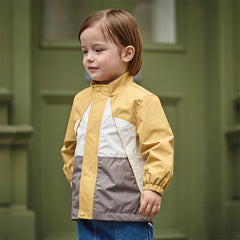 Dave&Bella Toddler Boys Sunset Yellow Turtle Outdoor Waterproof Lightweight Jackets