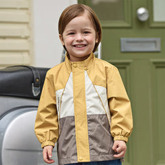 Dave&Bella Toddler Boys Sunset Yellow Turtle Outdoor Waterproof Lightweight Jackets