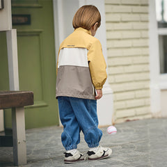 Dave&Bella Toddler Boys Sunset Yellow Turtle Outdoor Waterproof Lightweight Jackets