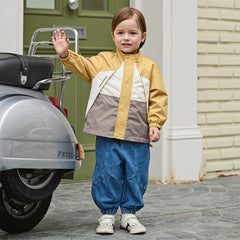 Dave&Bella Toddler Boys Sunset Yellow Turtle Outdoor Waterproof Lightweight Jackets