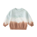 Dave&Bella Kids Boys Blue Round Collar Long Sleeve Casual Sweatshirt Tops