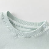 Dave&Bella Kids Boys Blue Round Collar Long Sleeve Casual Sweatshirt Tops