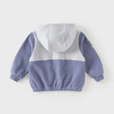 Dave&Bella Toddler Boys Grey Purple Outdoor Outwear Hooded Casual Jackets
