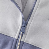 Dave&Bella Toddler Boys Grey Purple Outdoor Outwear Hooded Casual Jackets