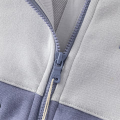 Dave&Bella Toddler Boys Grey Purple Outdoor Outwear Hooded Casual Jackets