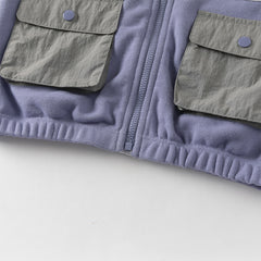 Dave&Bella Toddler Boys Grey Purple Outdoor Outwear Hooded Casual Jackets