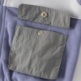Dave&Bella Toddler Boys Grey Purple Outdoor Outwear Hooded Casual Jackets