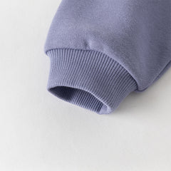 Dave&Bella Toddler Boys Grey Purple Outdoor Outwear Hooded Casual Jackets