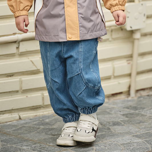 Dave&Bella Toddler Boys Fashion Denim Blue Loose Casual Jeans