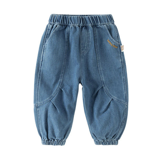 Dave&Bella Toddler Boys Fashion Denim Blue Loose Casual Jeans