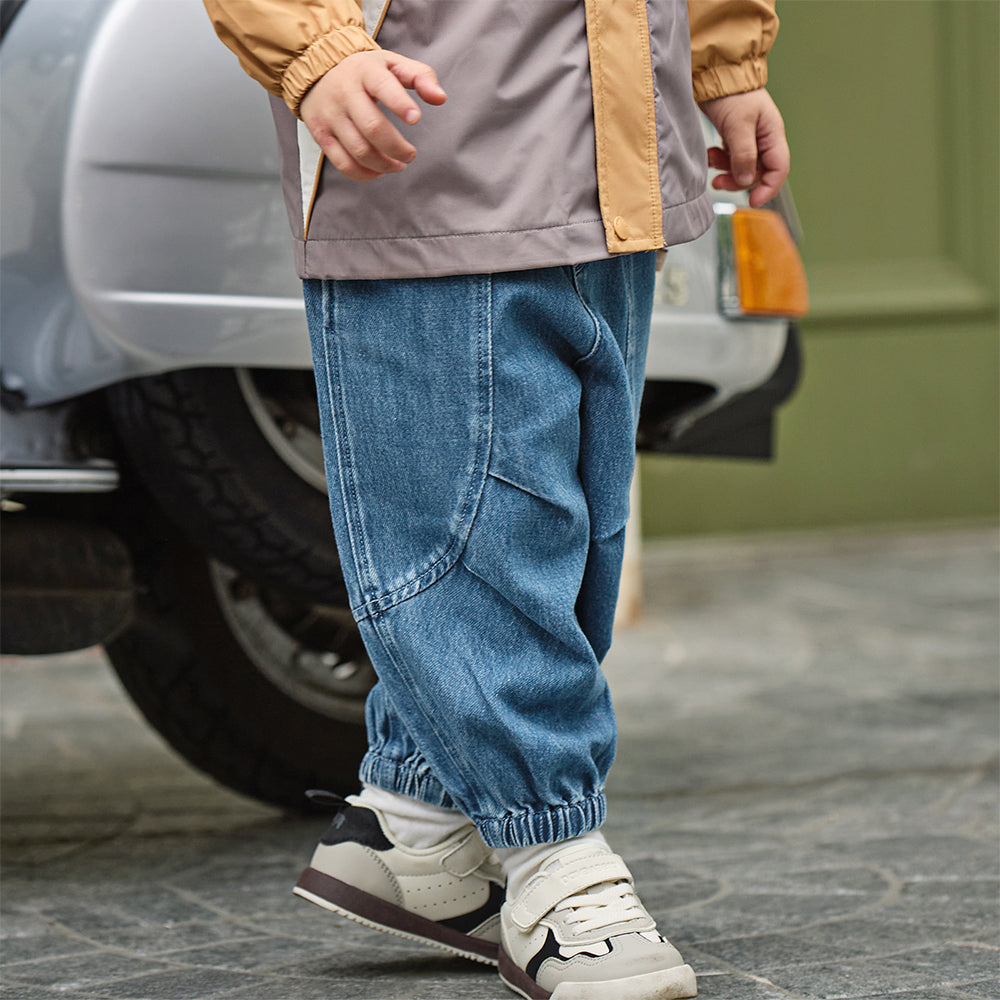 Dave&Bella Toddler Boys Fashion Denim Blue Loose Casual Jeans