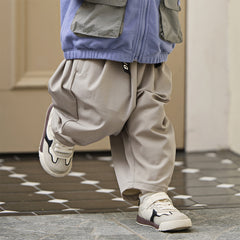 Dave&Bella Toddler Boys Summer Grey Lightweight Elastic Loose Pants