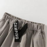 Dave&Bella Toddler Boys Summer Grey Lightweight Elastic Loose Pants