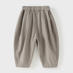Dave&Bella Toddler Boys Summer Grey Lightweight Elastic Loose Pants