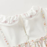 Dave&Bella Toddler Girls Pink Flower Print Long Sleeve Sweet Casual Top Pant Suits