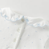 Dave&Bella Toddler Girls Beige Doll Collar Cute Print Breathable Cotton T-shirt Tops