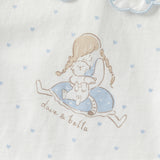 Dave&Bella Toddler Girls Beige Doll Collar Cute Print Breathable Cotton T-shirt Tops