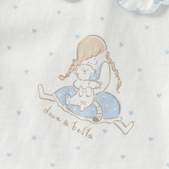 Dave&Bella Toddler Girls Beige Doll Collar Cute Print Breathable Cotton T-shirt Tops