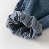 Dave&Bella Toddler Girls Fashion Denim Blue Cotton Wide Drawstring Jeans