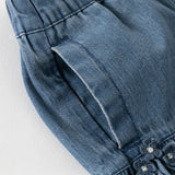 Dave&Bella Toddler Girls Fashion Denim Blue Cotton Wide Drawstring Jeans