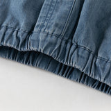 Dave&Bella Toddler Girls Fashion Denim Blue Cotton Wide Drawstring Jeans